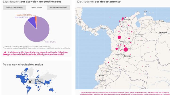 Mapa de casos y muertes por coronavirus por departamentos en Colombia: hoy, 31 de mayo