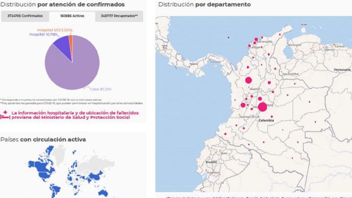 Mapa de casos y muertes por coronavirus por departamentos en Colombia: hoy, 13 de junio