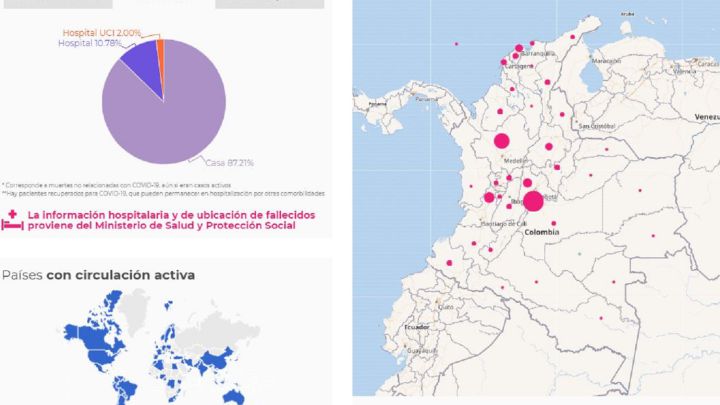 Mapa de casos y muertes por coronavirus por departamentos en Colombia: hoy, 14 de junio
