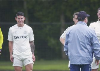 Así fue el cara a cara de James y Benítez en el entrenamiento