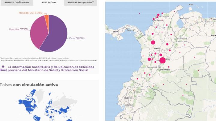 Mapa de casos y muertes por coronavirus por departamentos en Colombia: hoy, 17 de agosto