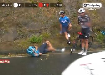 Terrible caída de Henao, Vlasov y Eiking en peligroso descenso