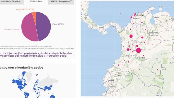 Mapa de casos y muertes por coronavirus por departamentos en Colombia: hoy, 2 de septiembre