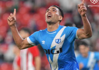 Falcao encendido: Le da la victoria a Rayo en San Mamés