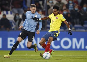 En imágenes, el partido entre Uruguay y Colombia