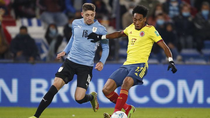 En imágenes, el partido entre Uruguay y Colombia