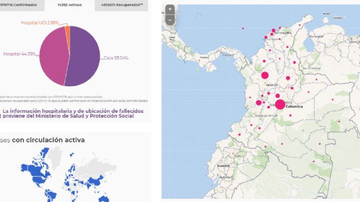 Mapa de casos y muertes por coronavirus por departamentos en Colombia: hoy, 11 de octubre