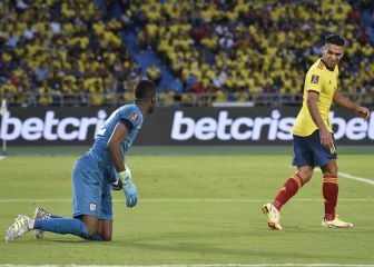 El gesto de Falcao tras el gol anulado a Yerry Mina