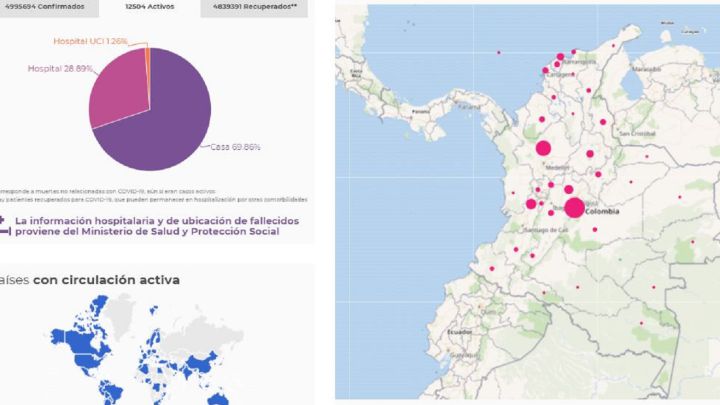 Mapa de casos y muertes por coronavirus por departamentos en Colombia: hoy, 28 de octubre