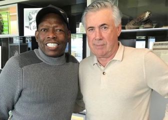 Ancelotti y el Tino mano a mano: James, Falcao y Nacional