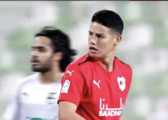 La reacción de James ante una decisión arbitral con Al Rayyan