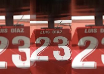 Luis Díaz y su dorsal en el Liverpool: 