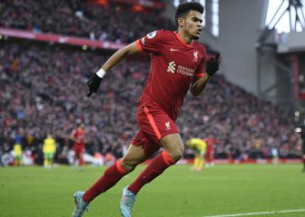 El primer gol de Luis Díaz con Liverpool en imágenes