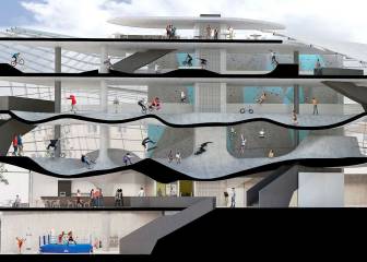 Así es el primer edificio skatepark de 5 pisos del mundo