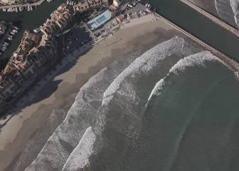Así son las olas de Valencia desde el aire