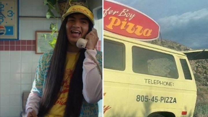 El surf entra en Stranger Things con un pizzero en furgoneta con un teléfono real