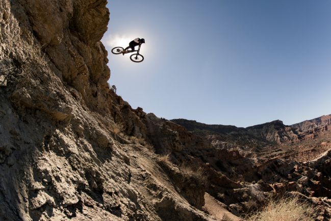 Kyle Strait rides his bike at Red Bull Rampage in Virgin, Utah, USA on 18 October, 2022. // Bartek Wolinski / Red Bull Content Pool // SI202210190079 // Usage for editorial use only //