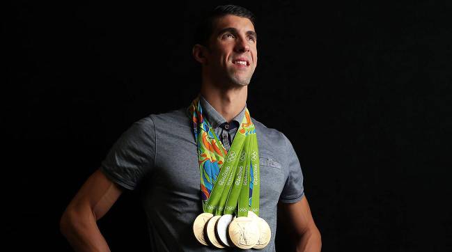 Michael Phelps, varias veces campeón olímpico de natación.