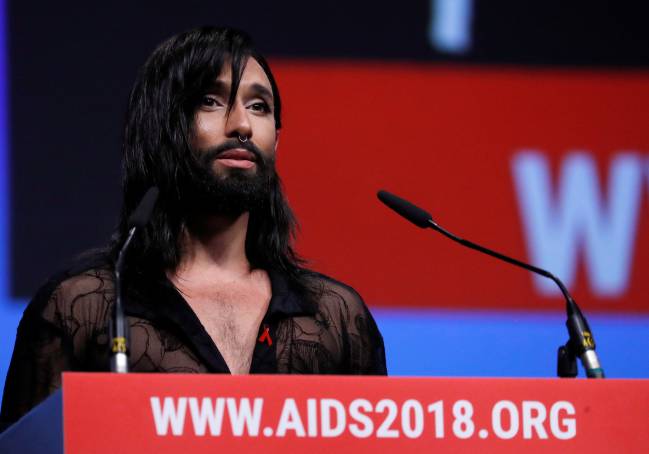 sida, vih, conchita wurst, oms, salud