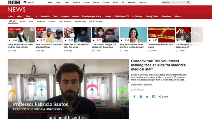 Hasta la BBC lo destaca: la labor de unos voluntarios de Madrid para proteger a los médicos