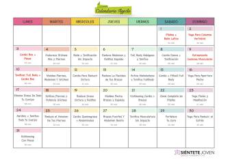 calendario fitness de agosto