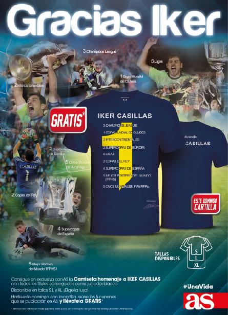 Consigue con AS la camiseta homenaje a             Iker Casillas