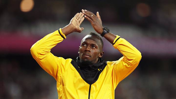 Usain Bolt, despidiéndose en el Mundial de Atletismo de Londres.