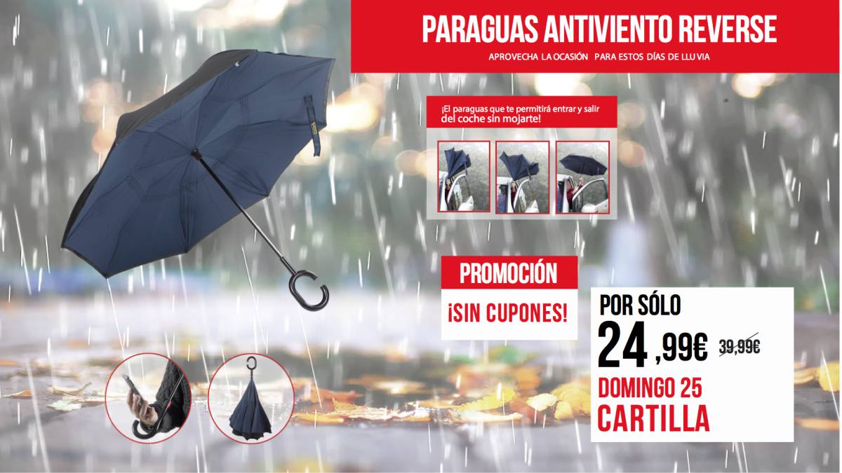 Paraguas Antiviento Reverse