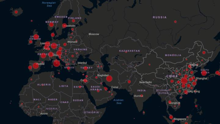 Mapa del coronavirus en el mundo, en tiempo real hoy, 22 de marzo: casos y muertos