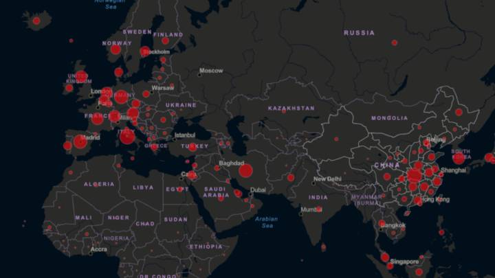 Mapa del coronavirus en el mundo, en tiempo real hoy, 25 de marzo: casos y muertos
