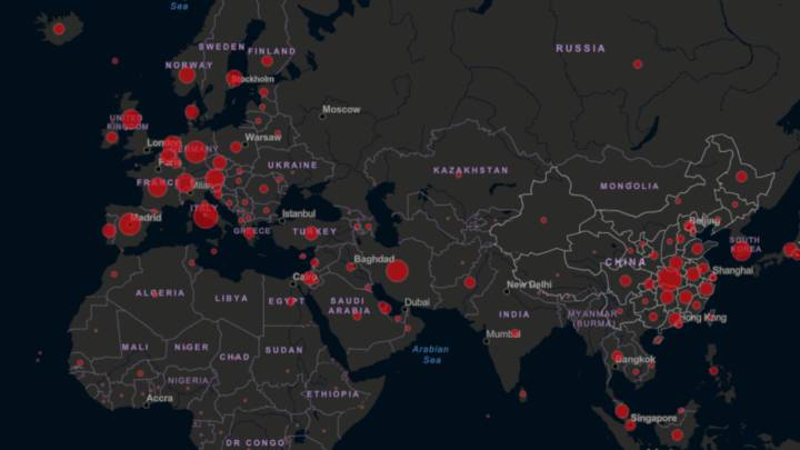 Mapa del coronavirus en el mundo, en tiempo real hoy, 26 de marzo: casos y muertos