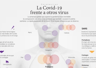 Cómo es de letal la COVID-19 en comparativa con otros virus