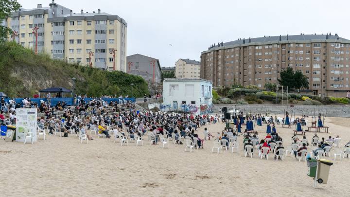 Imagen de la Playa de San Amaro de A Coruña.