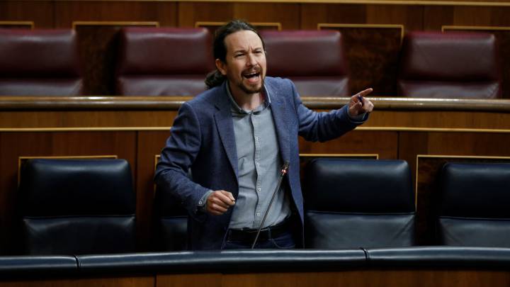 El secretario general de Podemos y vicepresidente segundo del Gobierno Pablo Iglesias, durante una intervención en el Congreso de los Diputados.
