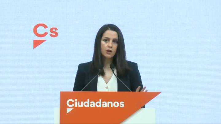 La líder de Ciudadanos Inés Arrimadas, durante una intervención.