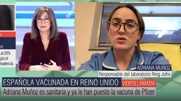 La primera enfermera española en vacunarse: “Todo está bien y me encuentro perfectamente”