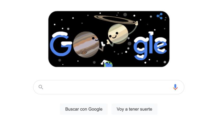 Google homenajea en su doodle la Gran Conjunción de Júpiter y Saturno