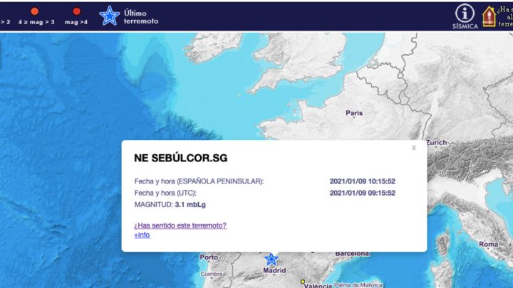 Se registra un pequeño terremoto de 3,1 de magnitud en la provincia de Segovia