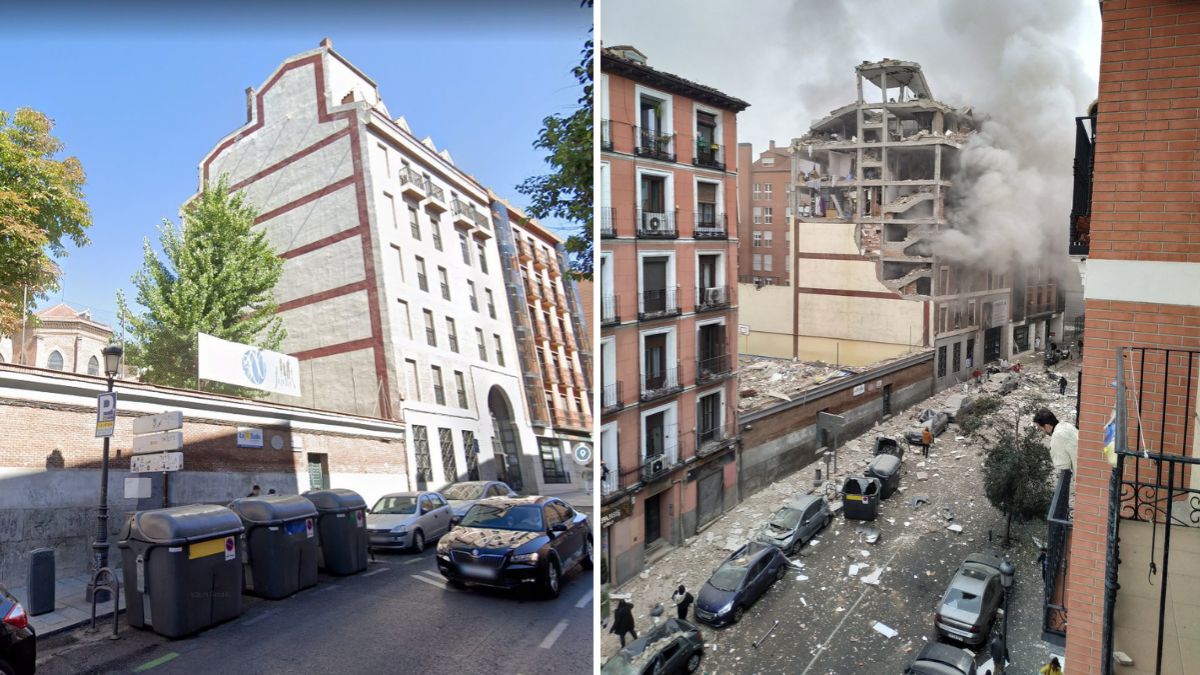 This was Toledo Street in Madrid: Before and after the Explosion