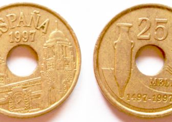 ¿Por qué las monedas de 25 pesetas tenían un agujero?