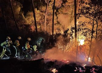 Carreteras cortadas y 400 personas desalojadas por un incendio en Málaga