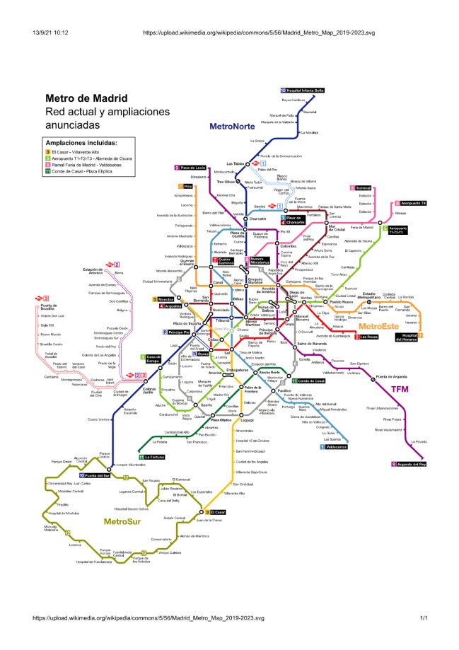 Así será el mapa del Metro de Madrid tras sus futuras ampliaciones 