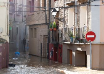 El Ebro se desborda: inunda el casco antiguo de Tudela