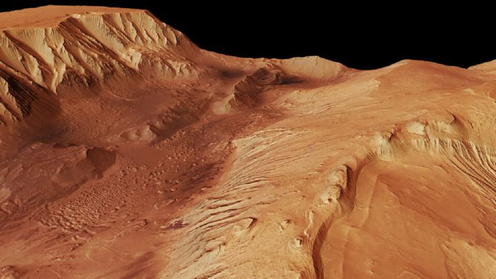 Descubren una cantidad inesperada de hielo de agua en Marte.