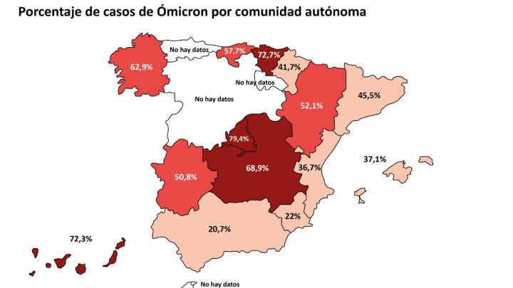 La incidencia se desboca: ¿en qué comunidades de España es Ómicron dominante?