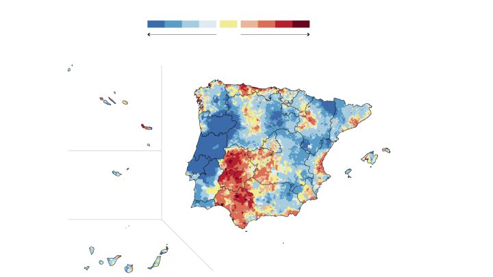 El mapa del cáncer de España y Portugal tiene sorprendentes patrones en los dos países.