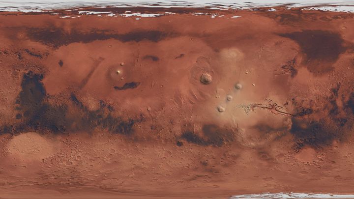 Revelan qué es el agua hallada en el polo sur de Marte.