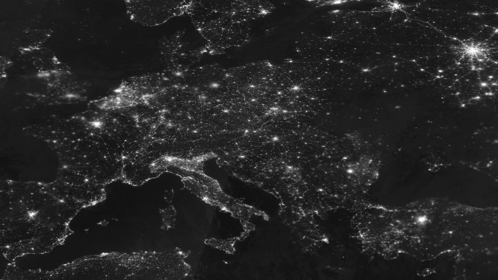 Fotografía del continente europeo en el mes de marzo tomada a través de NASA Worldview.