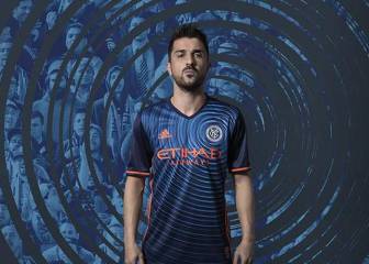 David Villa models New York City FC new away kit