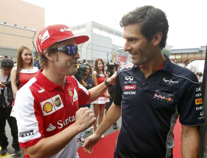 Fernando Alonso with close friend Mark Webber